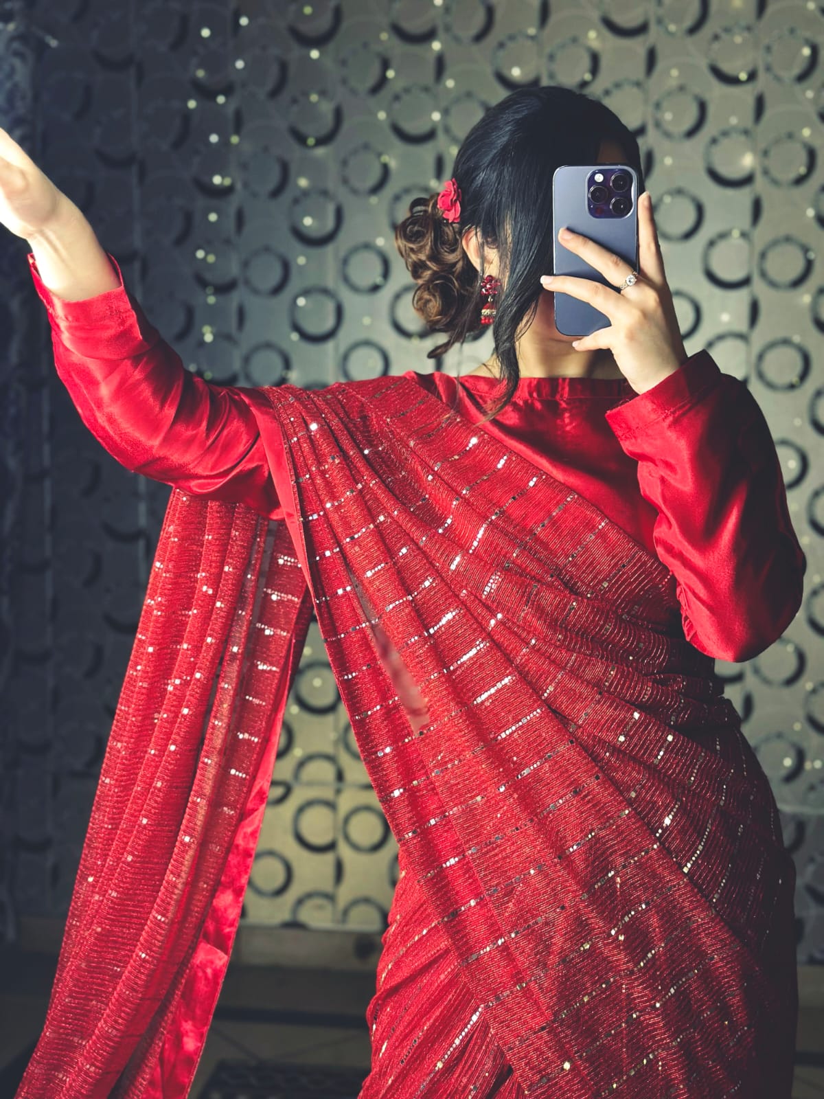 Laal-e-Hoor Stitched Moonlight Saree