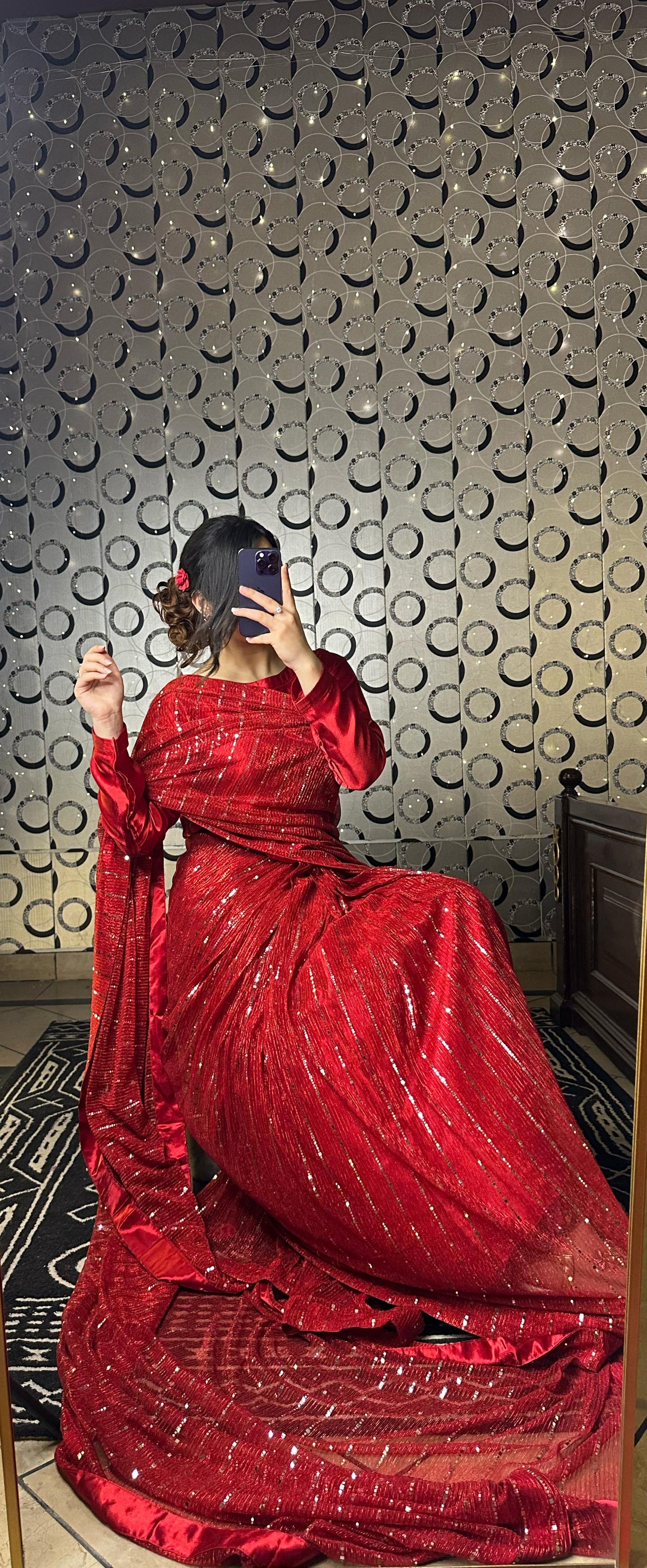 Laal-e-Hoor Stitched Moonlight Saree