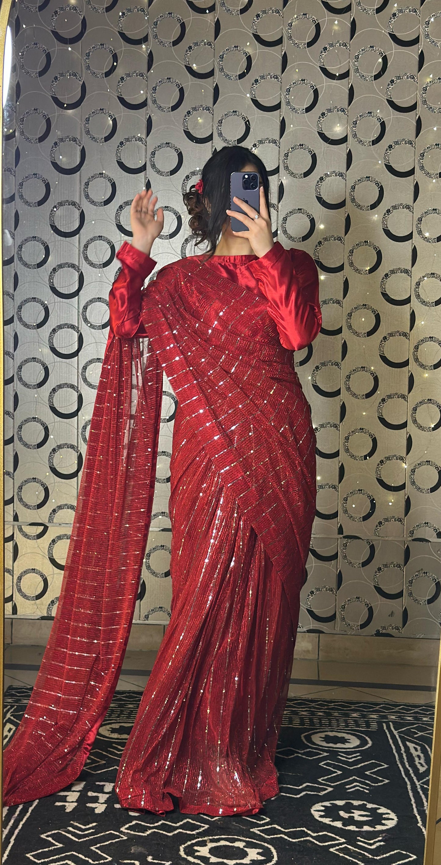 Laal-e-Hoor Stitched Moonlight Saree