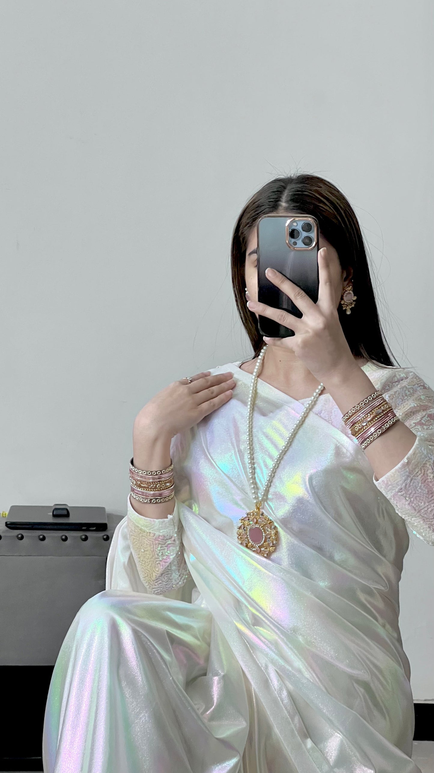 Moonlight Rainbow Saree with Elegant look