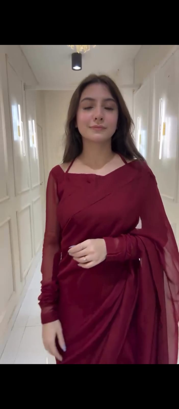 Gulnaar Stitched Chiffon Saree