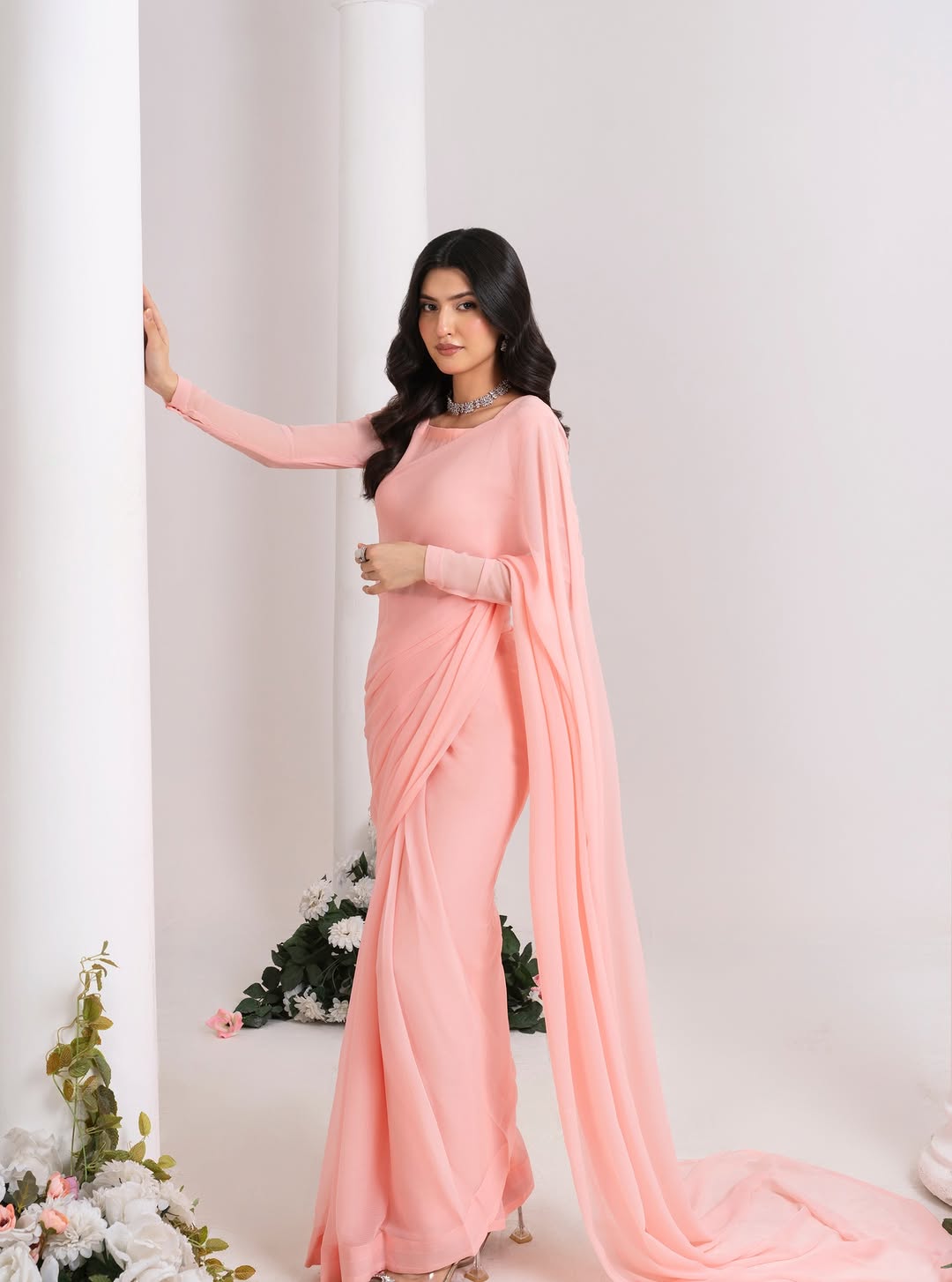 Gulbahaar Stitched Chiffon Saree