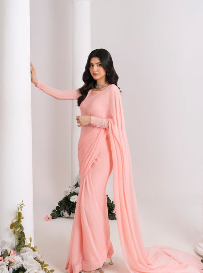 Gulbahaar Stitched Chiffon Saree