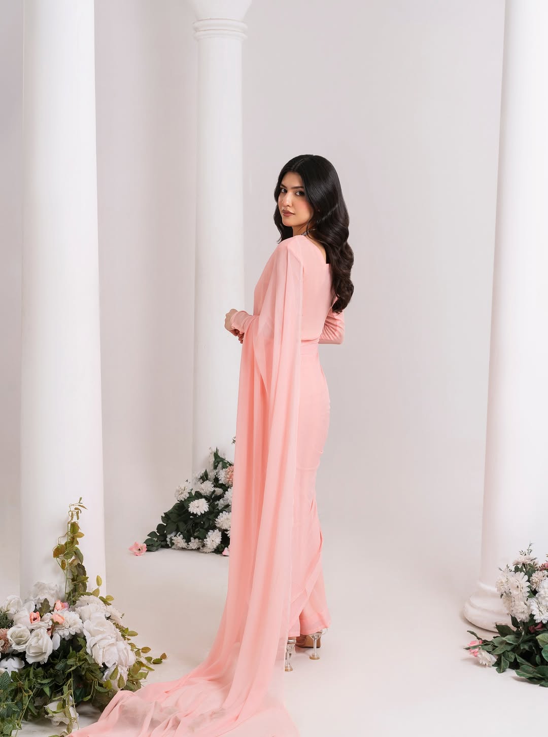 Gulbahaar Stitched Chiffon Saree