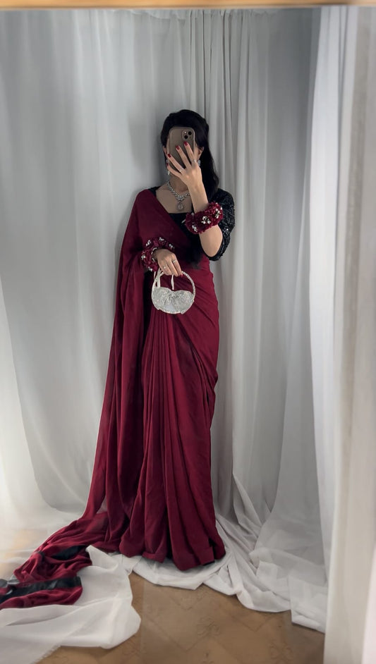 Mehfil-e-Rang Stitched Chiffon Saree