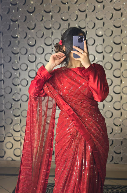 Laal-e-Hoor Stitched Moonlight Saree