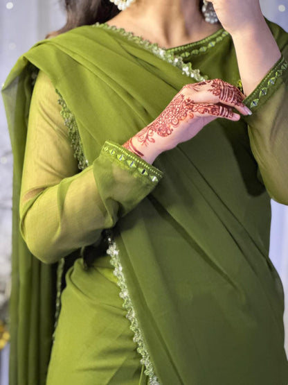 Ruh-e-Nazakat Stitched Chiffon Saree