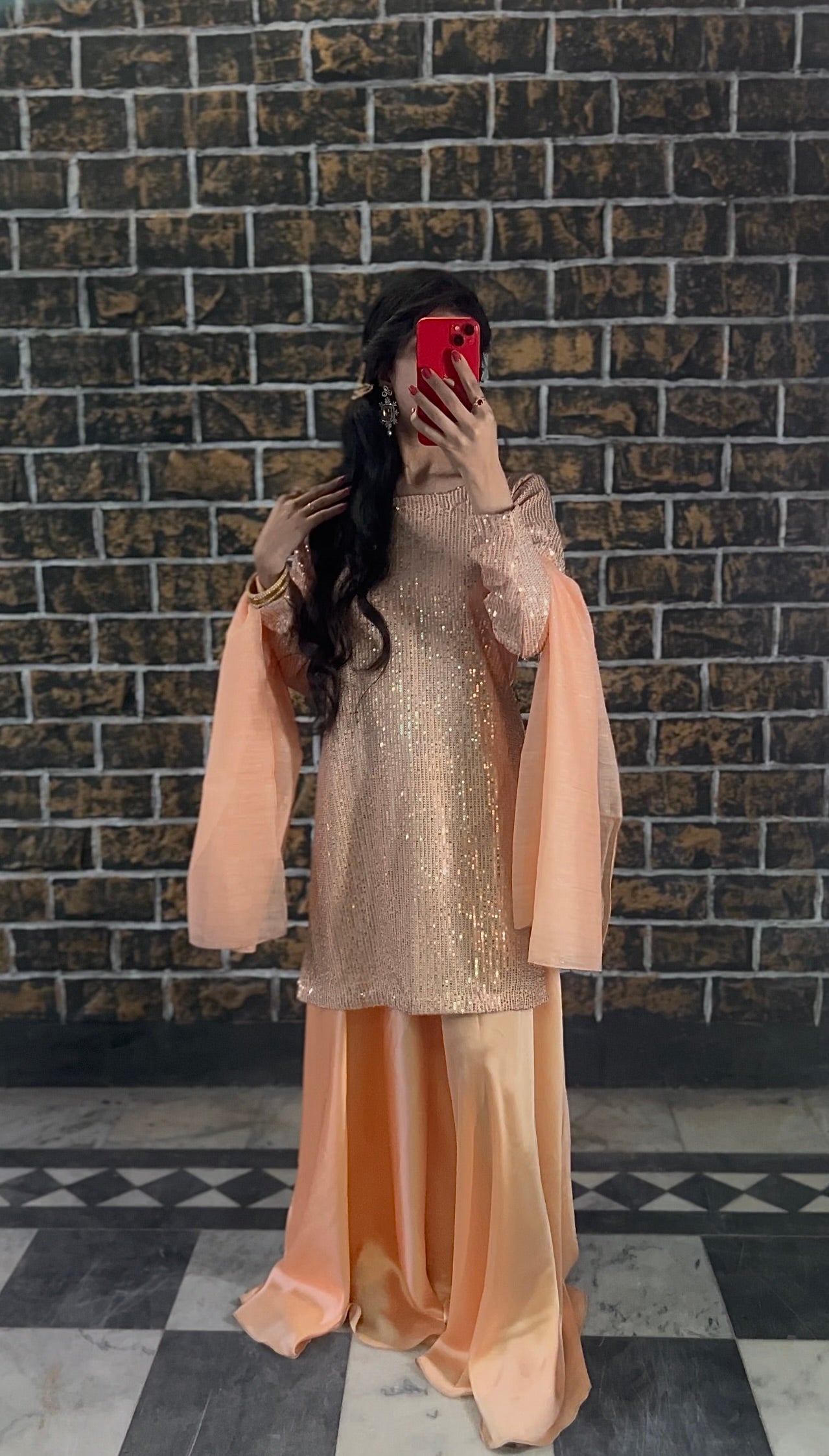 3PC ROSE GOLD BLING SHARARA