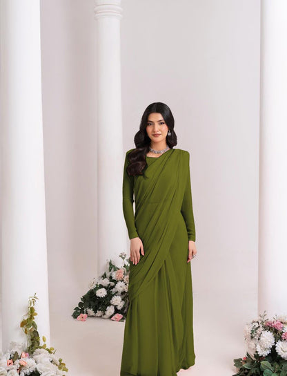 Gulbahaar Stitched Chiffon Saree