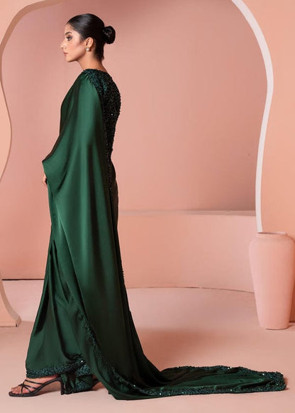 Elegant Stitched Moonlight Silk Saree Deep Green