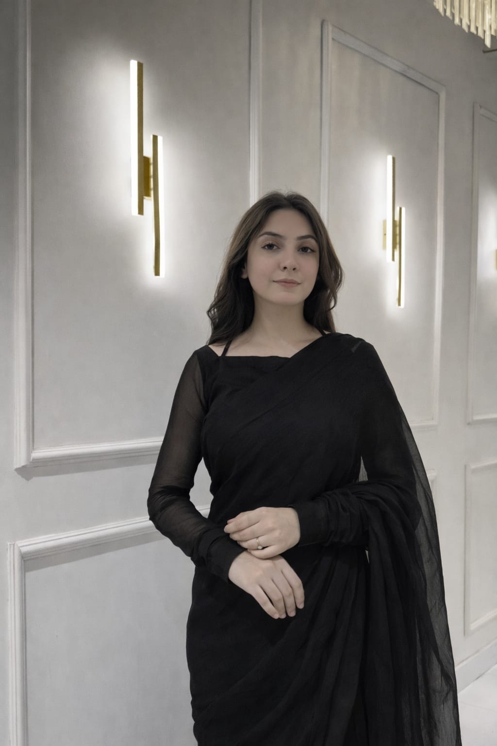 Gulnaar Stitched Chiffon Saree