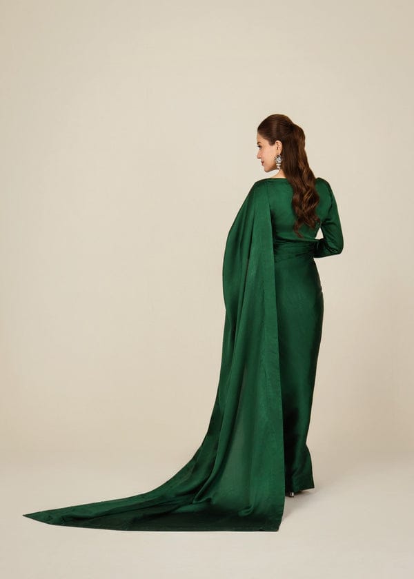 plain poth saree Green Stitched Plain Silk Saree