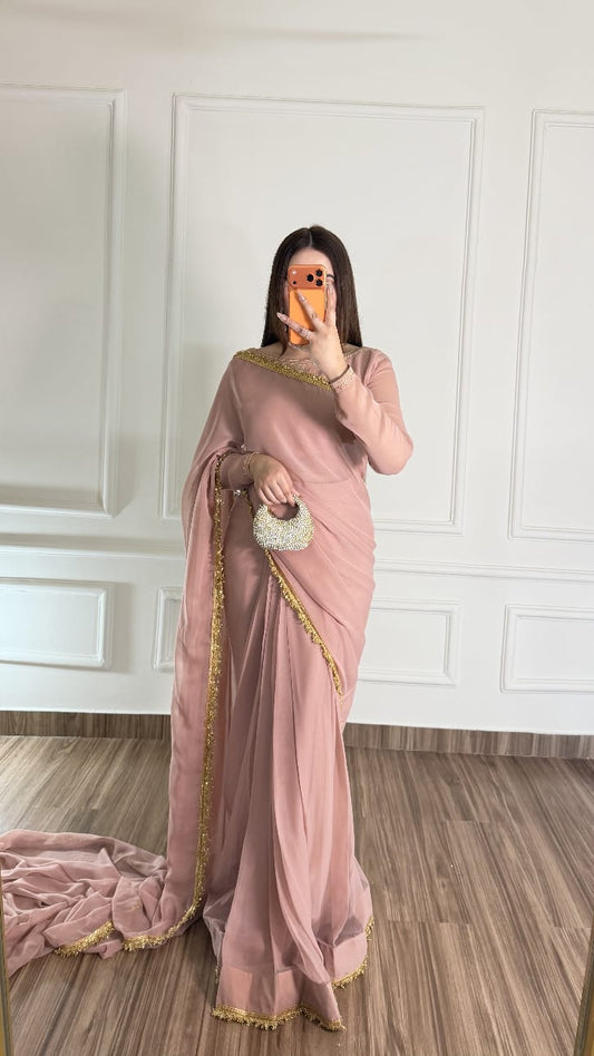 Noor-e-Nazakat – Stitched Chiffon Saree