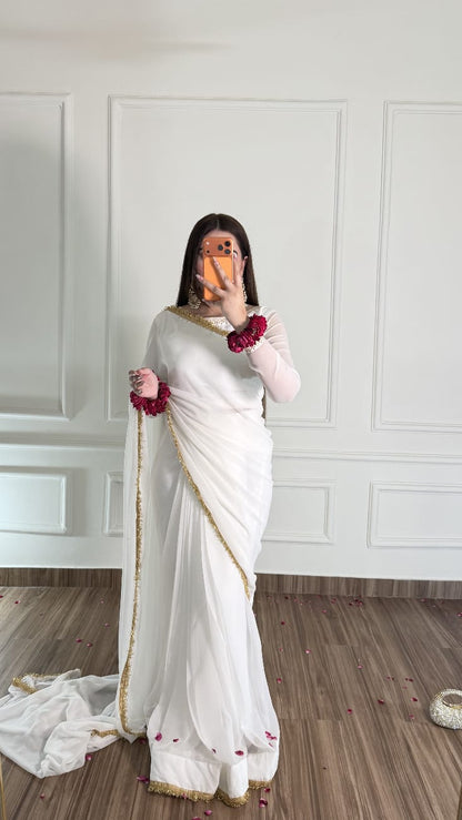 Noor-e-Nazakat – Stitched Chiffon Saree