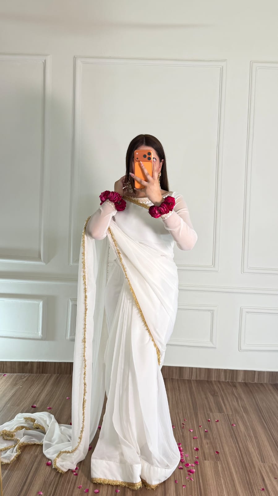 Noor-e-Nazakat – Stitched Chiffon Saree