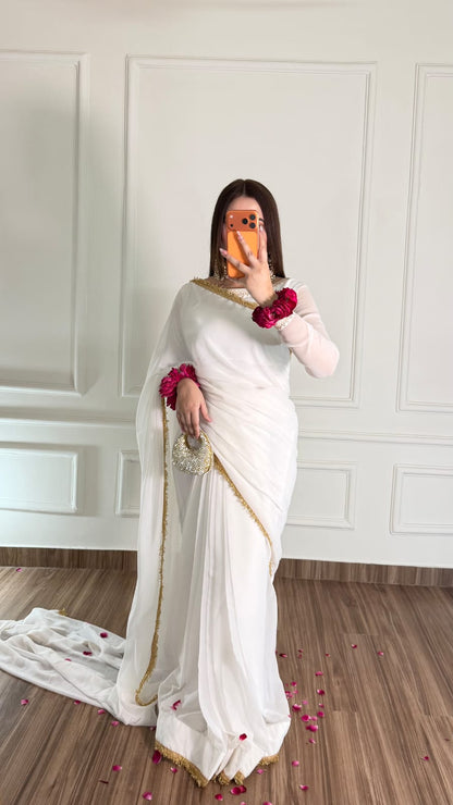 Noor-e-Nazakat – Stitched Chiffon Saree