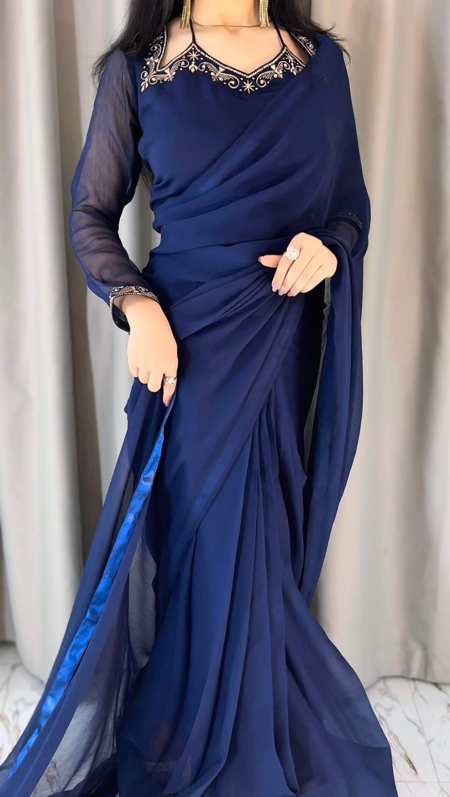Premium Plain Party Wear Saree