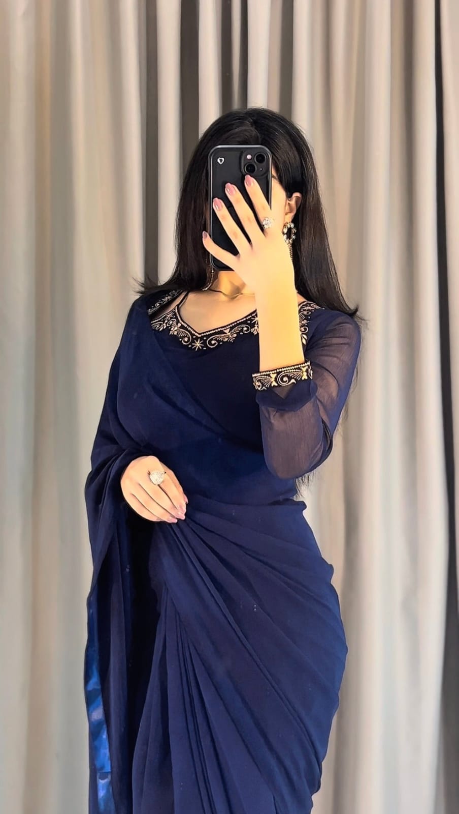 Premium Plain Party Wear Saree