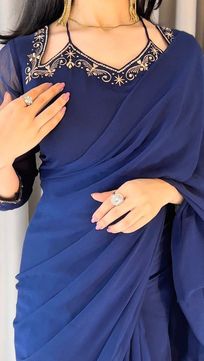 Premium Plain Party Wear Saree