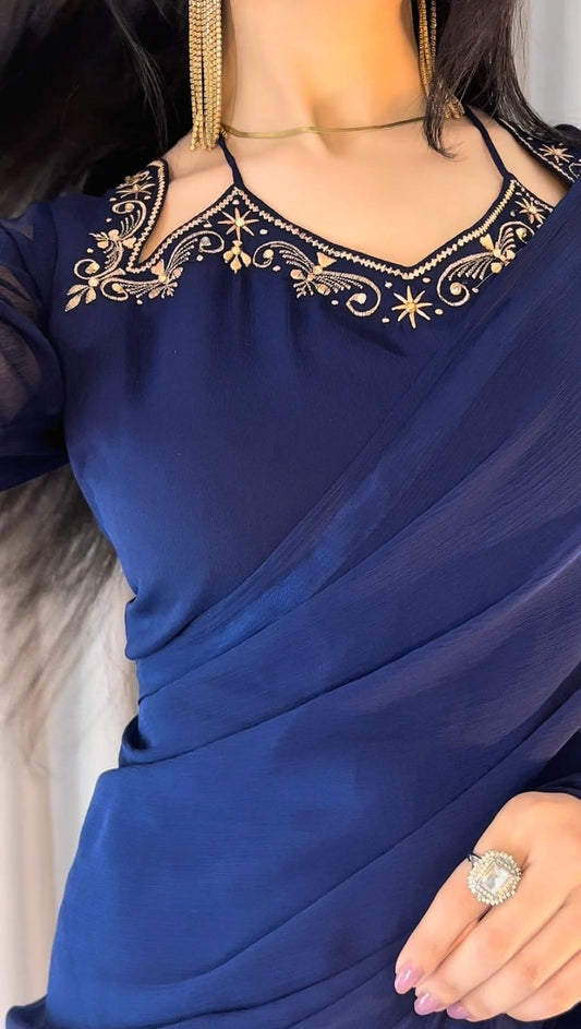 Premium Plain Party Wear Saree