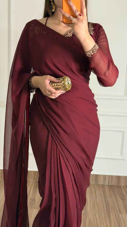 Premium Plain Party Wear Saree