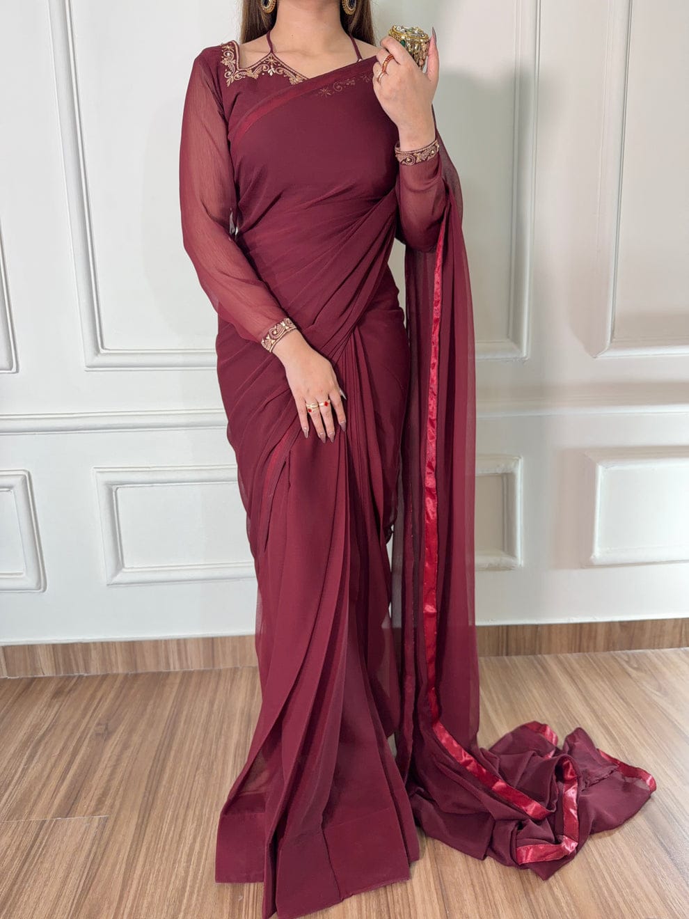 Premium Plain Party Wear Saree