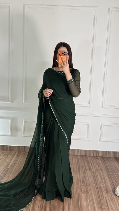 Naqsh-e-Noor Stitched Chiffon Saree