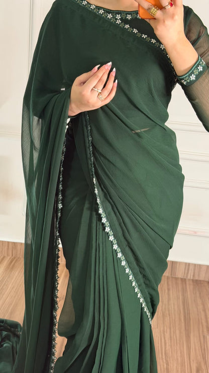 Naqsh-e-Noor Stitched Chiffon Saree