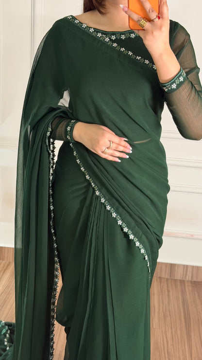 Naqsh-e-Noor Stitched Chiffon Saree