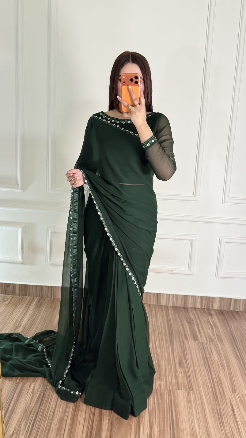 Naqsh-e-Noor Stitched Chiffon Saree