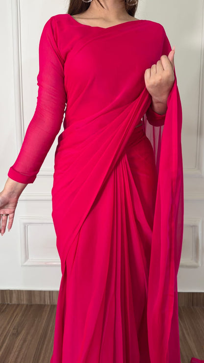 Husn-e-Sukoon Stitched Chiffon Saree