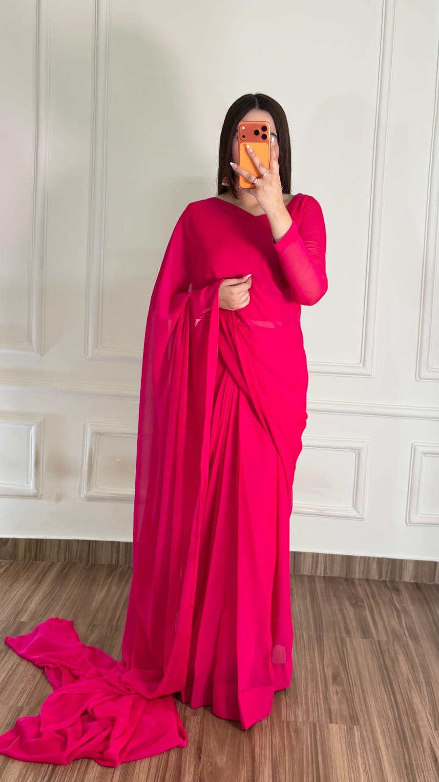 Husn-e-Sukoon Stitched Chiffon Saree