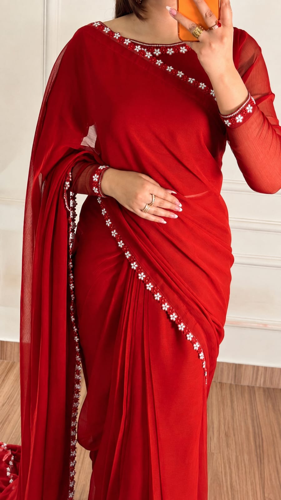 Naqsh-e-Noor Stitched Chiffon Saree