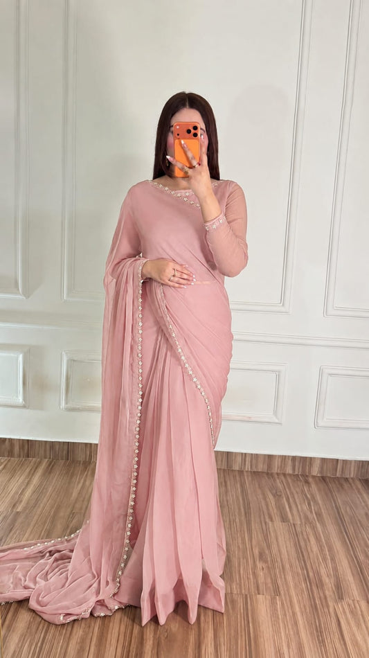 Naqsh-e-Noor Stitched Chiffon Saree