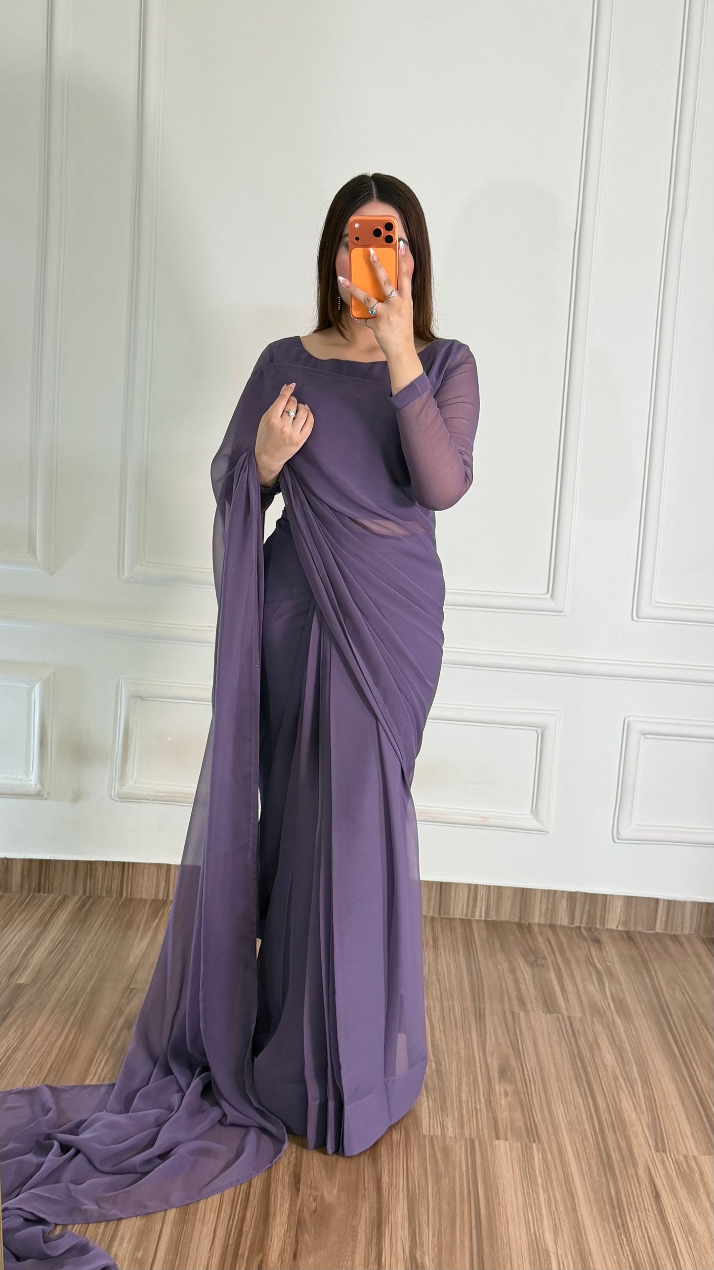Husn-e-Sukoon Stitched Chiffon Saree