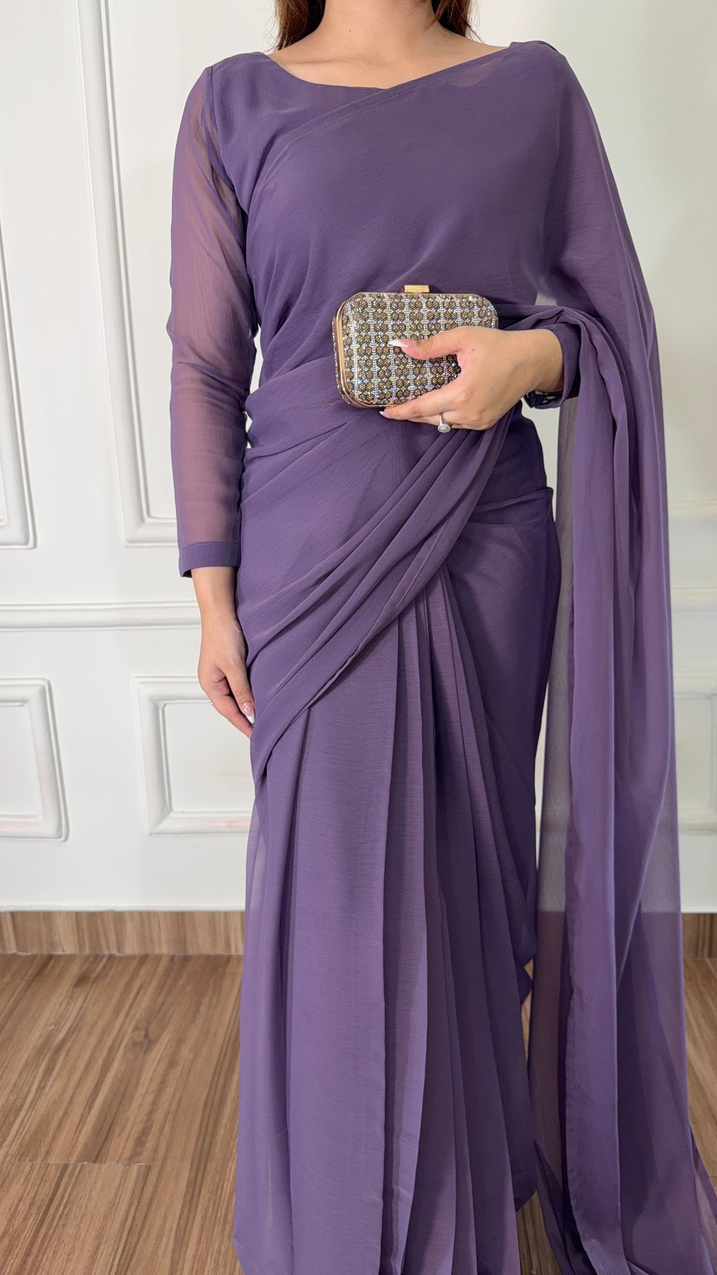 Husn-e-Sukoon Stitched Chiffon Saree