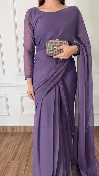 Husn-e-Sukoon Stitched Chiffon Saree