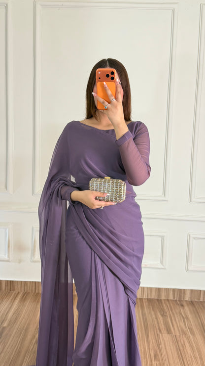 Husn-e-Sukoon Stitched Chiffon Saree