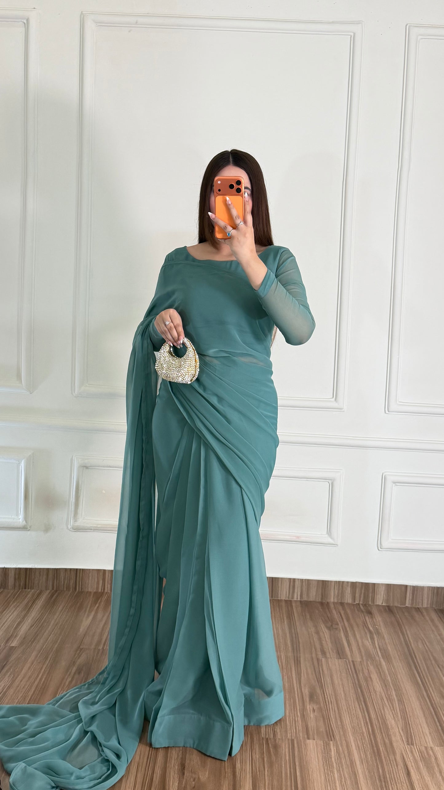 Husn-e-Sukoon Stitched Chiffon Saree