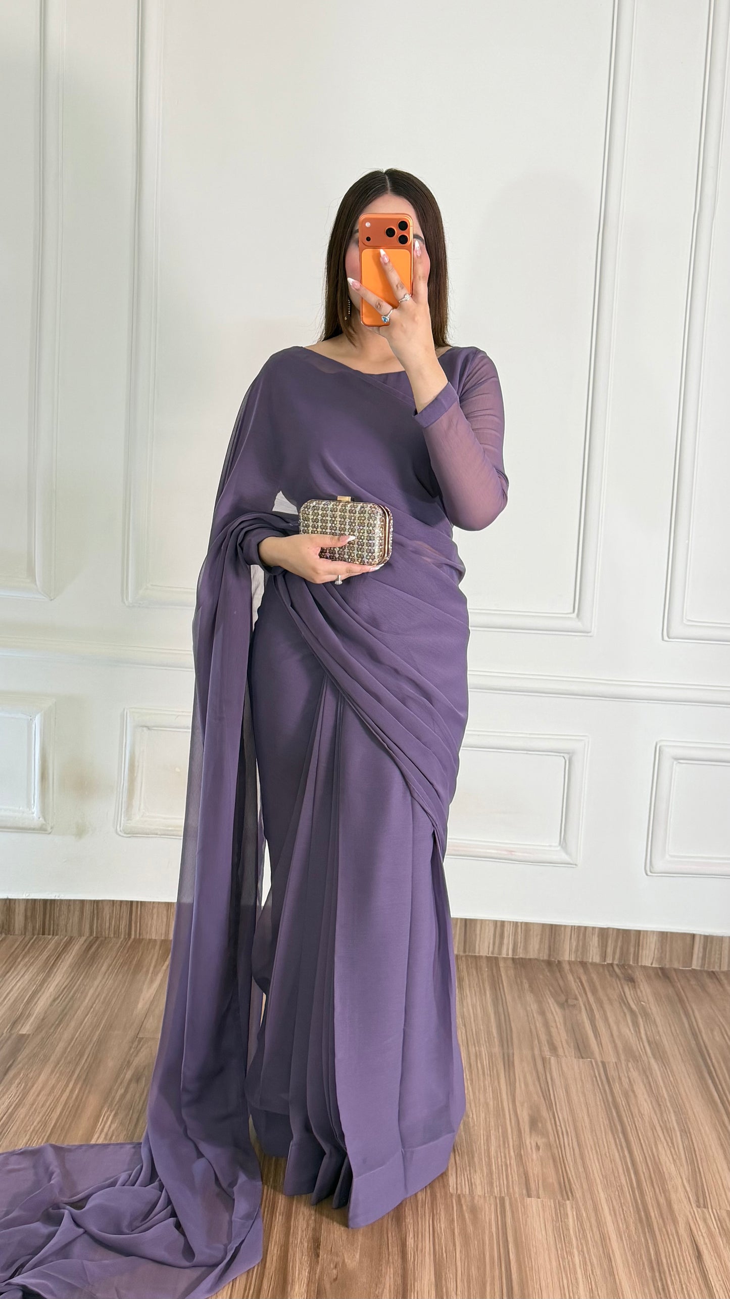 Husn-e-Sukoon Stitched Chiffon Saree