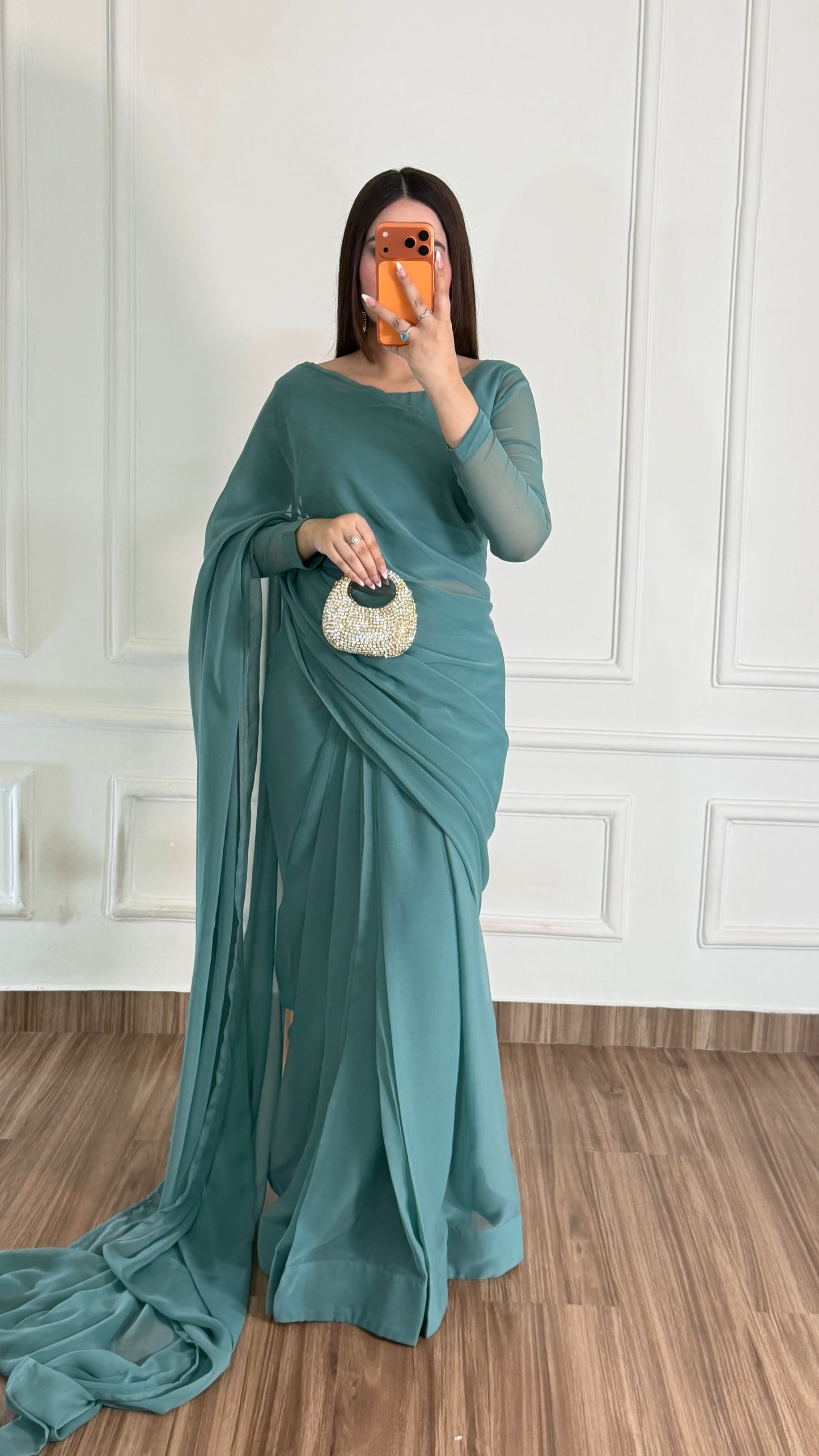 Husn-e-Sukoon Stitched Chiffon Saree