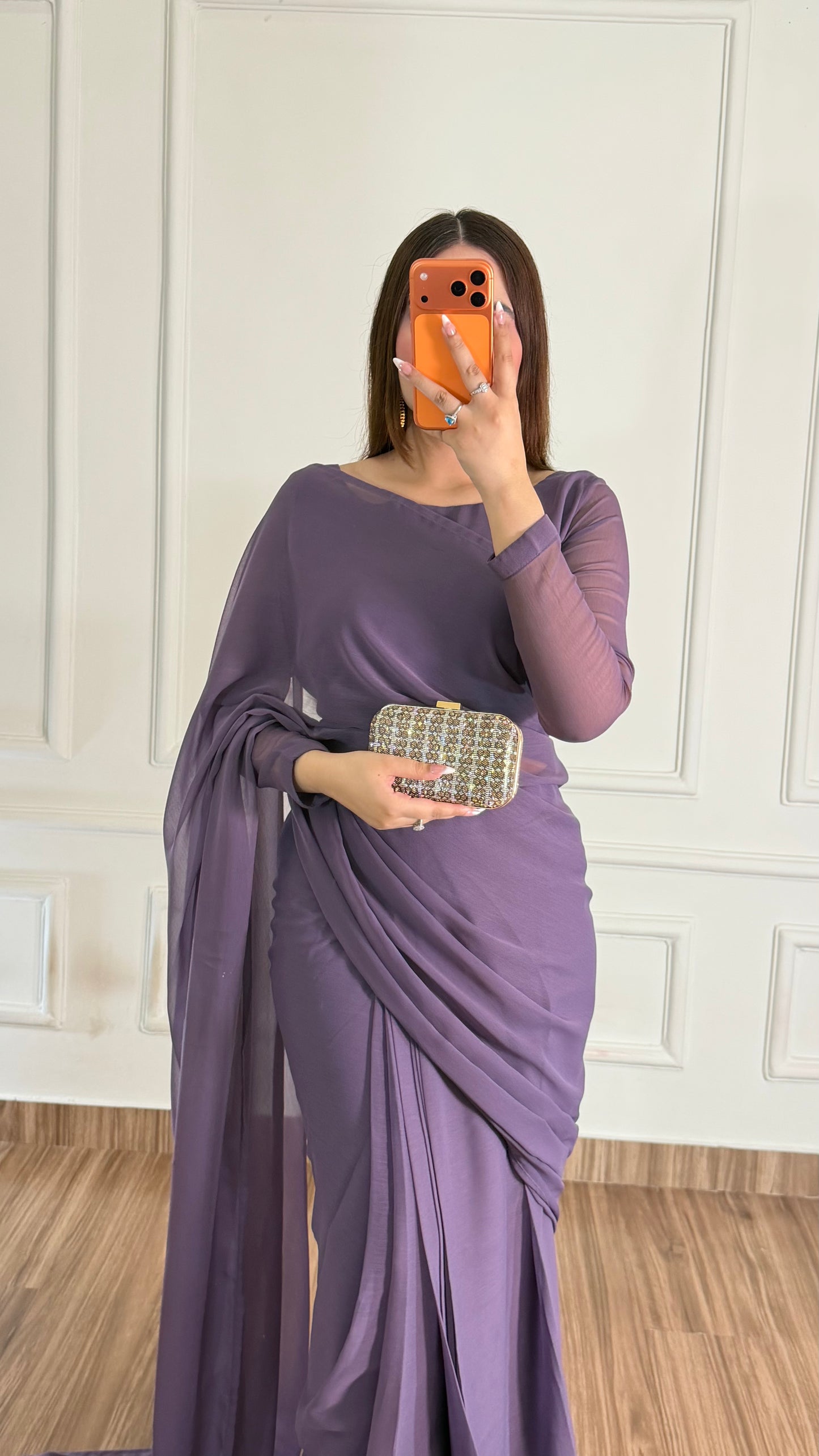 Husn-e-Sukoon Stitched Chiffon Saree