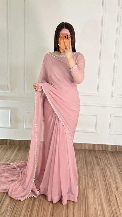 Naqsh-e-Noor Stitched Chiffon Saree