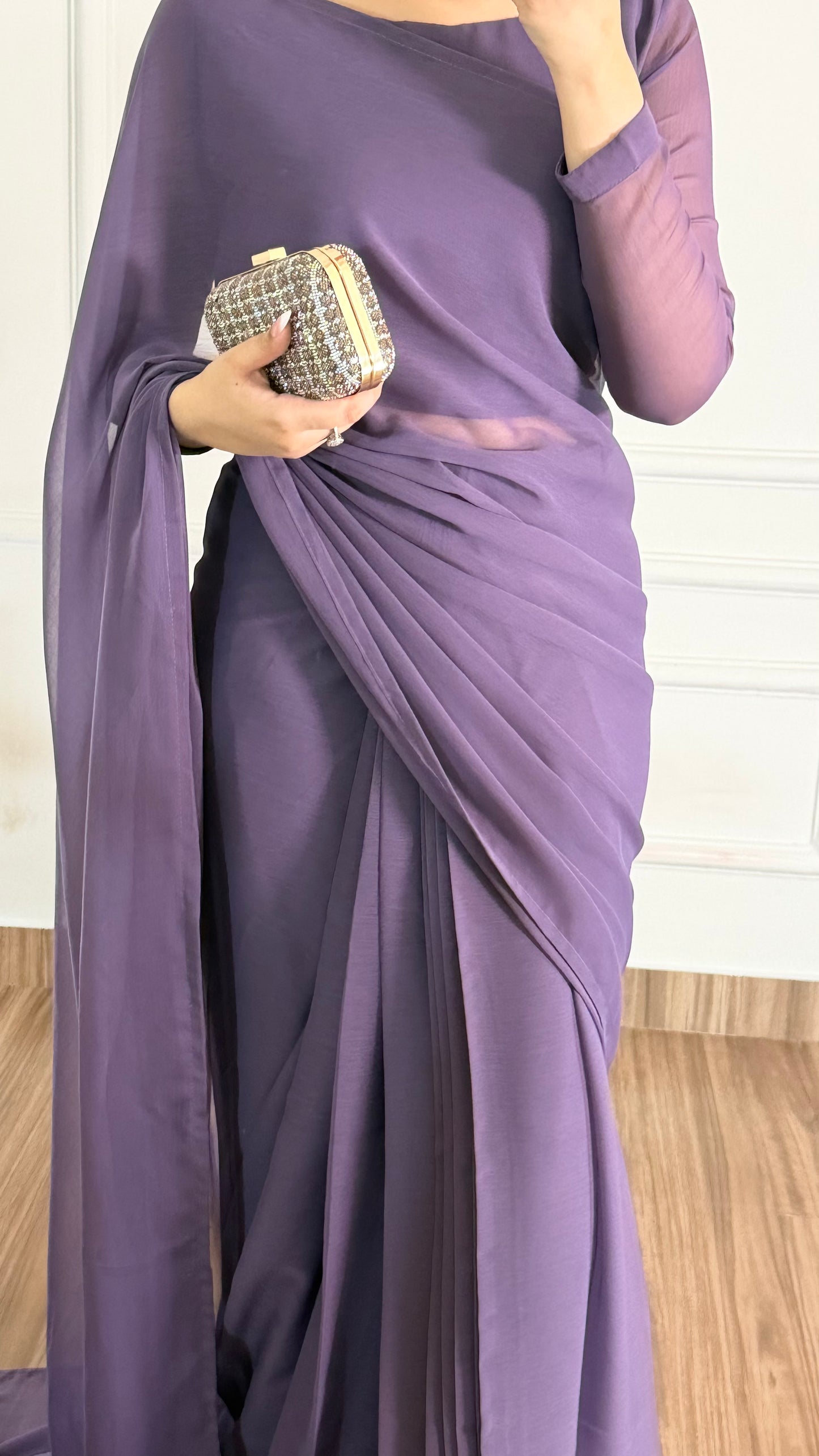 Husn-e-Sukoon Stitched Chiffon Saree