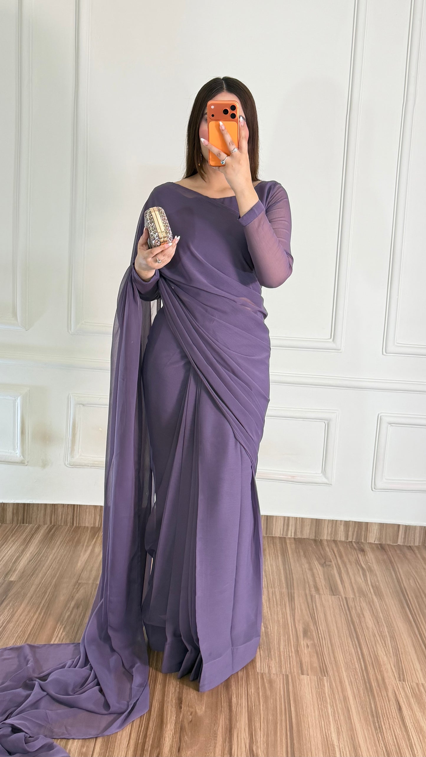 Husn-e-Sukoon Stitched Chiffon Saree