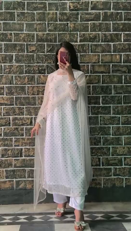 2PC TURKISH FARBIC WHITE DRESS